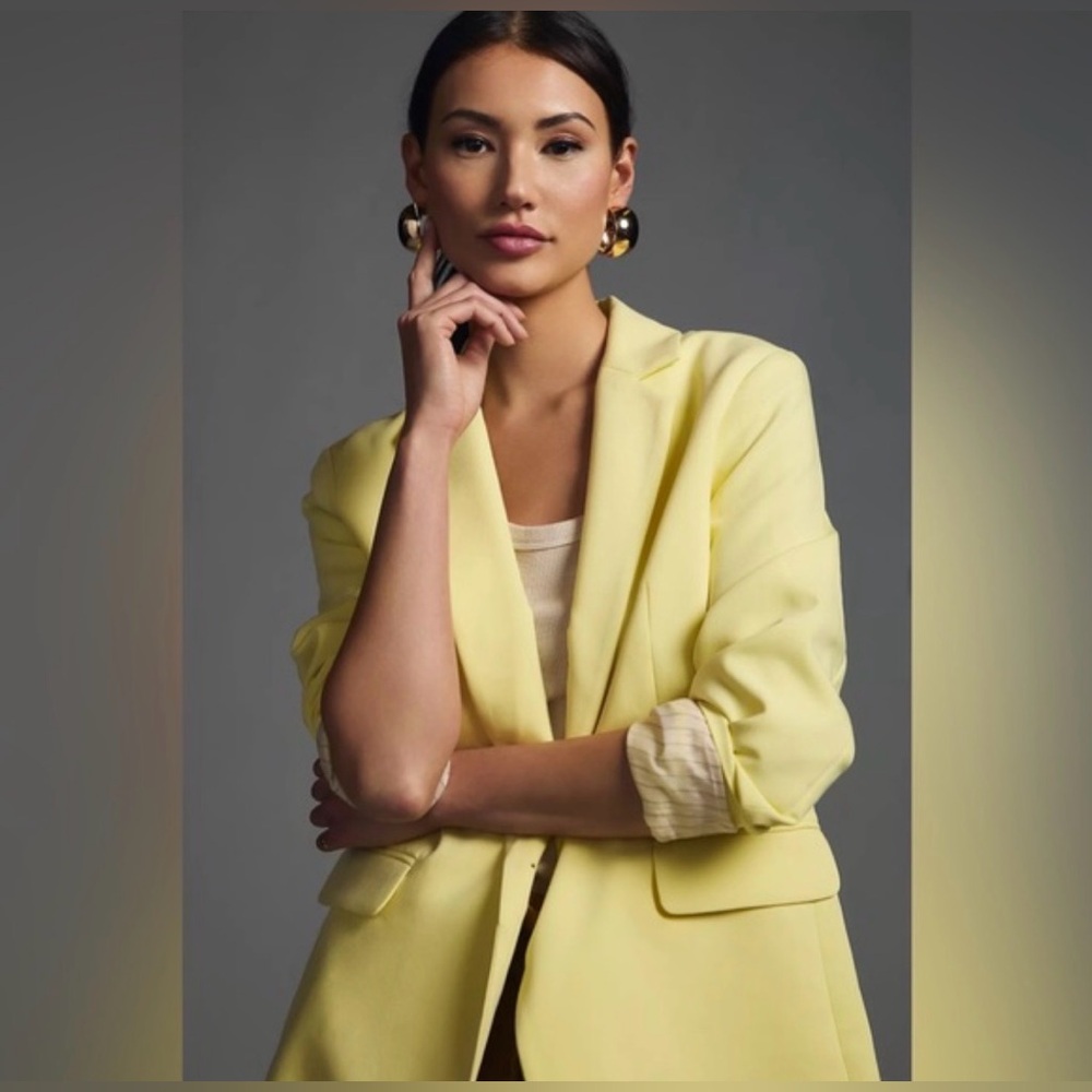 Anthropologie Butter Yellow Maeve Blazer